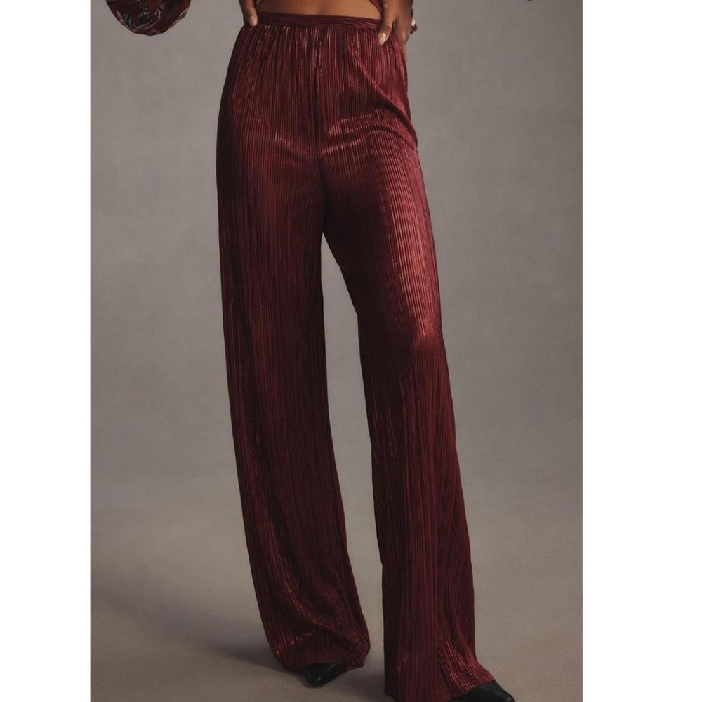 NWT Sabina Musayev Bradley Metallic
Plisse Pants - Small